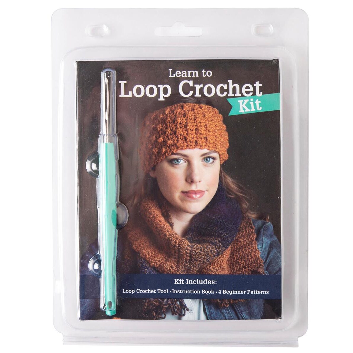 Leisure Arts Learn to Loop Crochet Kit: Crochet set for Beginners Create Knit Stitches with One Tool - Includes one loop crochet tool one instruction book and four beginner patterns.