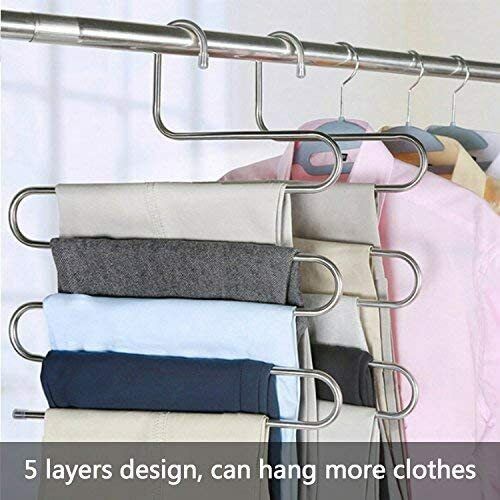 Kitcheniva S-Shaped Trousers Hanger Space Saver 5 Layer