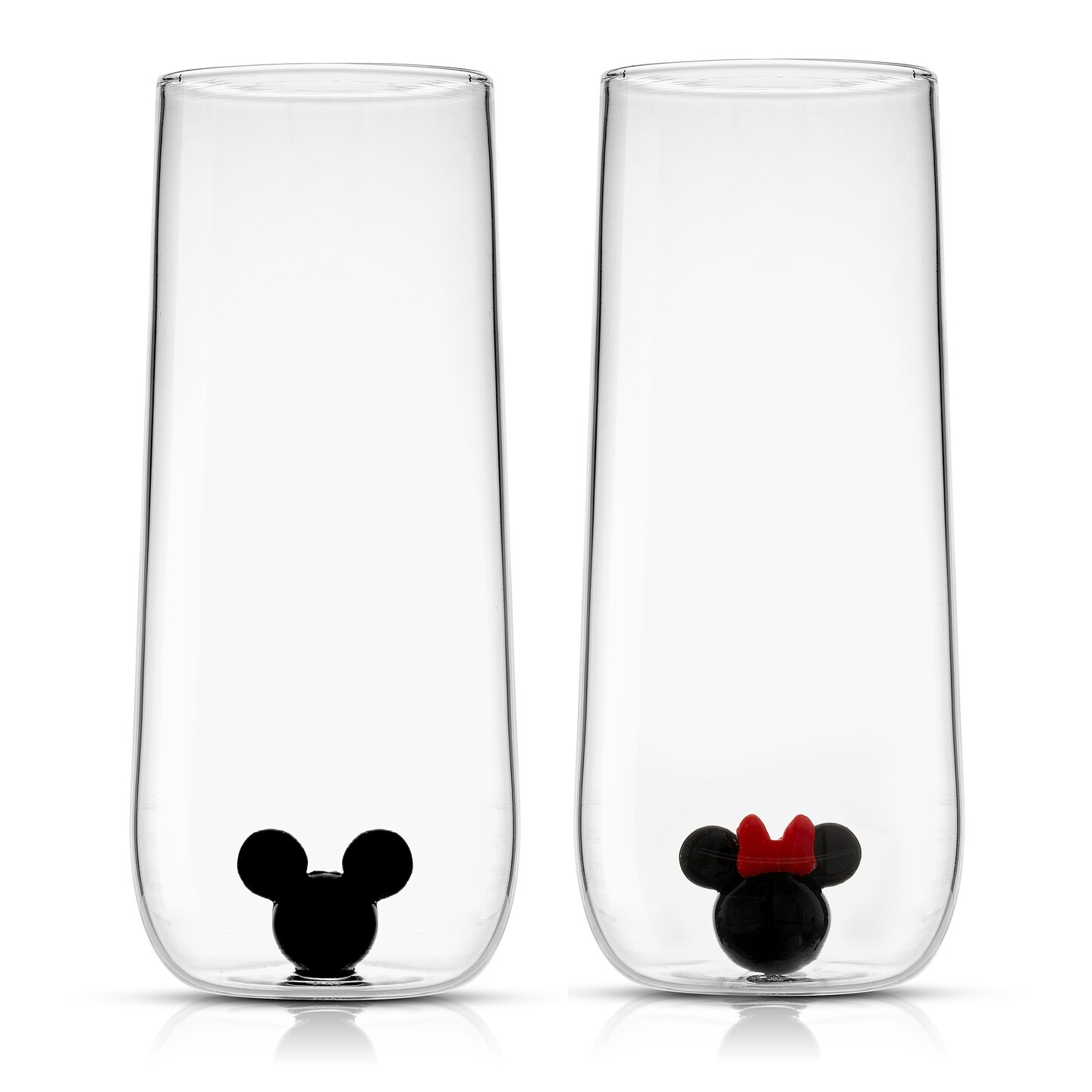 JoyJolt Disney Mickey &#x26; Minnie Icon Tall Highball Drinking Glass - 14 oz - Set of 2