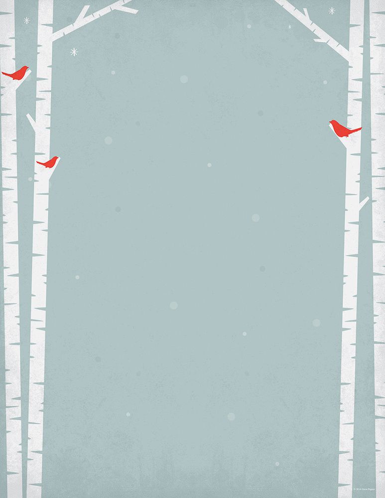 Great Papers! Birch Tree Silhouette Holiday Letterhead, Invitations and Announcements, Printer Friendly 8.5" x 11", 80PK