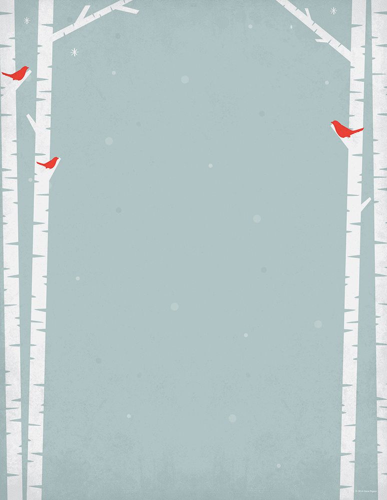 Great Papers! Birch Tree Silhouette Holiday Letterhead, Invitations and Announcements, Printer Friendly 8.5&#x22; x 11&#x22;, 80PK