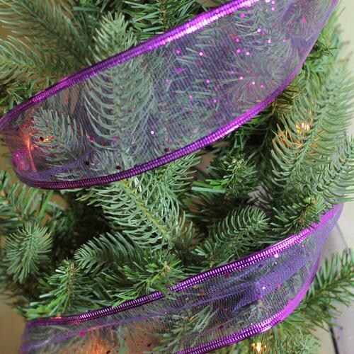 Northlight Shimmering Purple Wired Christmas Craft Ribbon 2.5&#x22; x 10 Yards