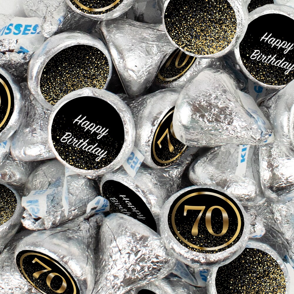 70th Birthday Candy Party Favors Chocolate Hershey&#x27;s Kisses Bulk