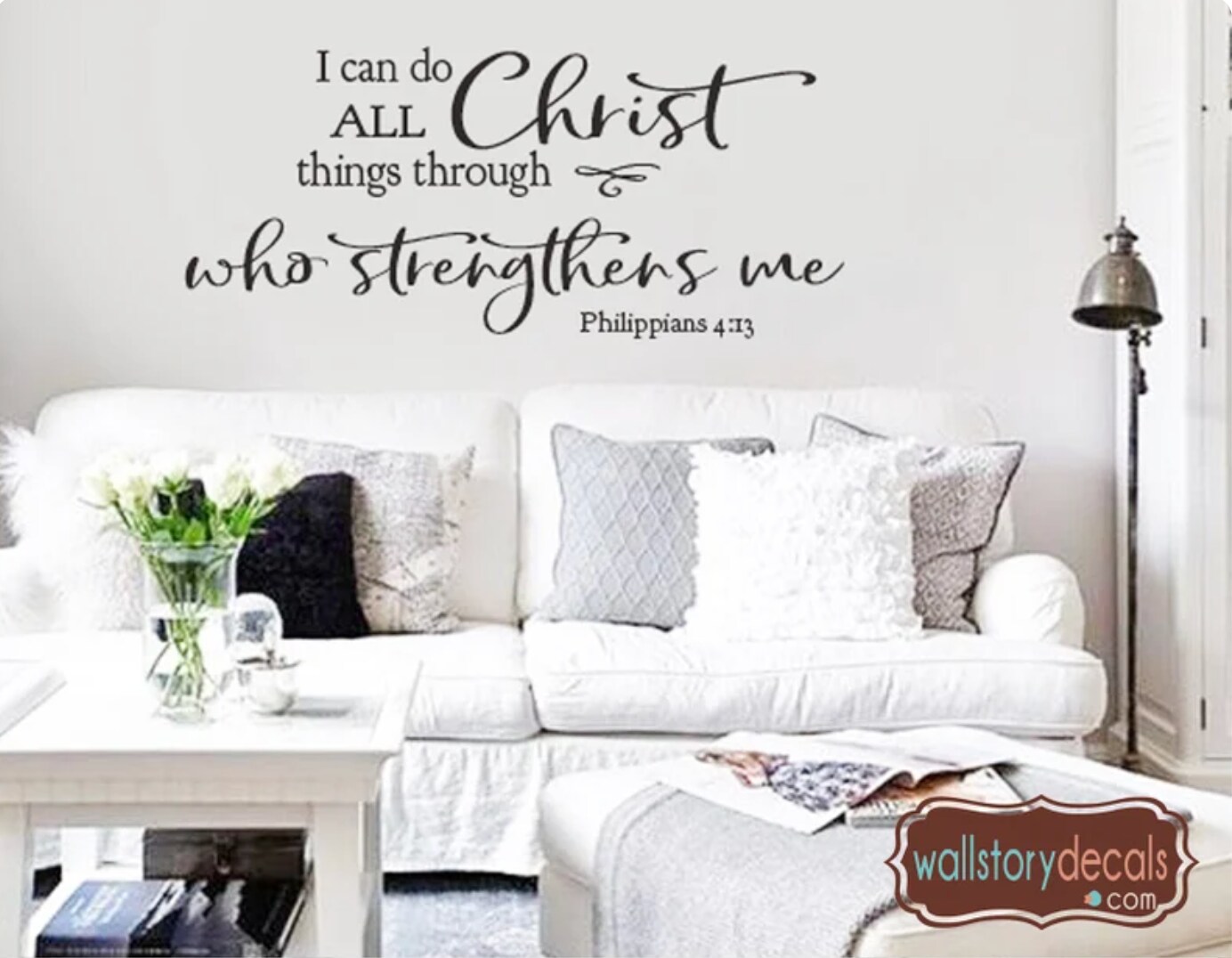 Wall Art Decal Decor - Family Wall Decals Christ Who Strengthens Me ...