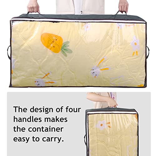 Budding Joy 90L Under Bed Storage Containers, Closet Organizers and Storage Bins, Underbed Storage Bags with Clear Window for Blankets, Sheets, Pillows, Dorm Room, Holiday Wrapping Paper Storage