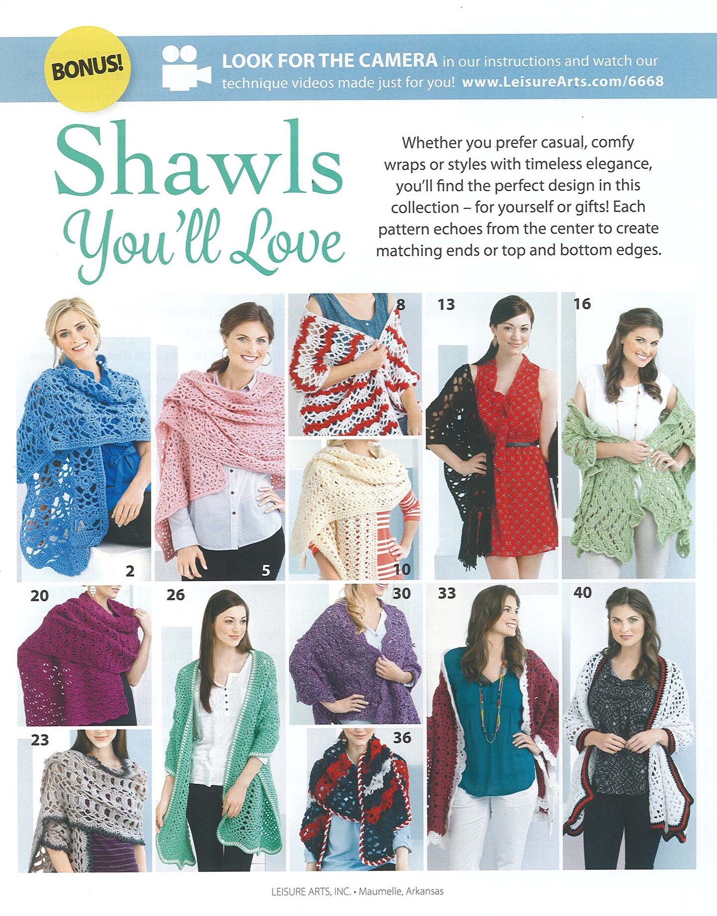 Leisure Arts Crochet Shawls You&#x27;ll Love Crochet Book