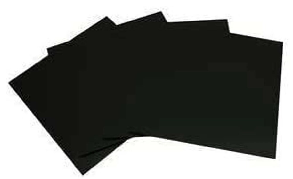 COE 96: 6&#x22; Square Black Fusible Glass -4 pack