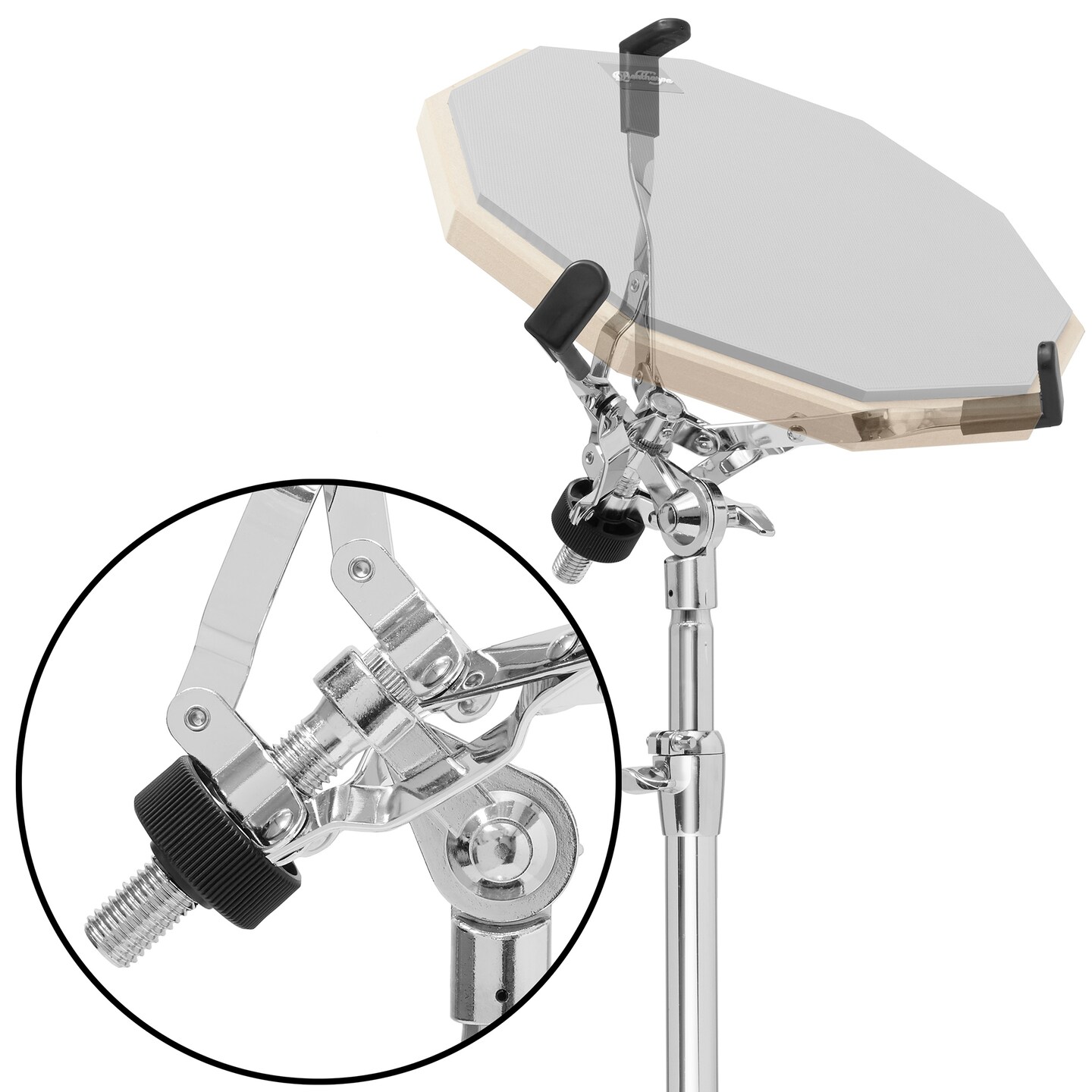 Ashthorpe Drum Practice Pad Set with Snare Stand - 12-Inch Double-Sided Silent Drum Pad Kit Includes Backpack Carrying Bag and Drumsticks