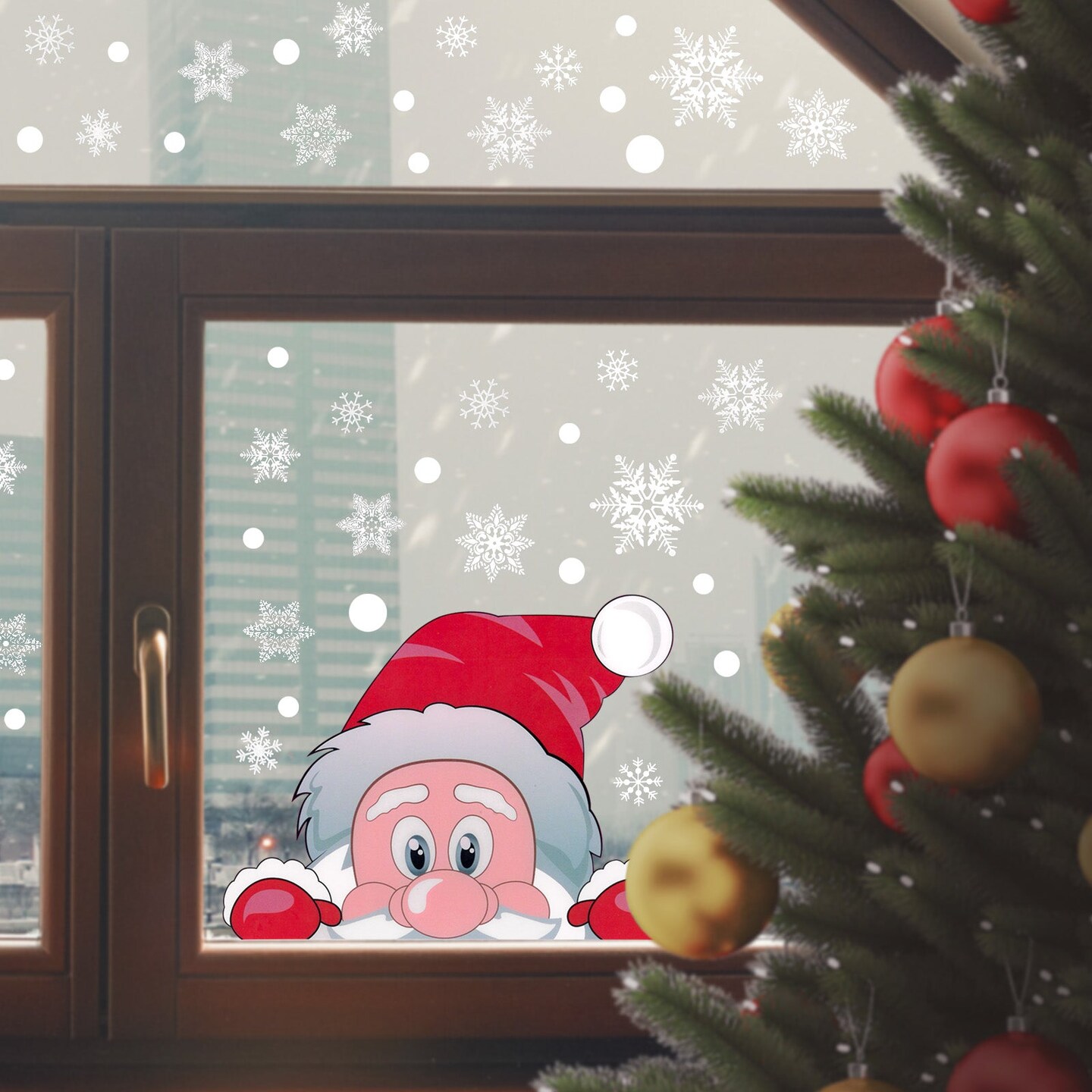 Wrapables Snowflake Window Clings Decal Stickers, Christmas Winter Decoration for Glass Windows