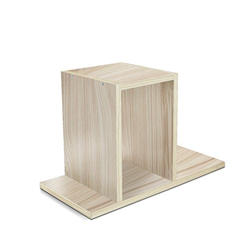 Jerry &#x26; Maggie - Desktop Organizer Office Storage Rack Adjustable Wood Display Shelf | Birthday Gifts - Toy - Home Decor | - Free Style Rotation Display - True Natural Stand Shelf White Wood Tone