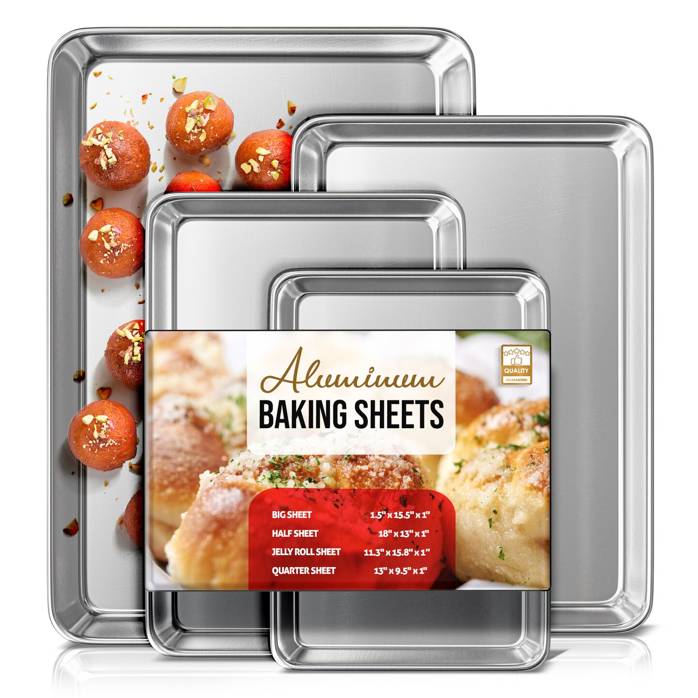 Eatex Aluminum Half Sheet Baking Pan size, Steel Nonstick Cookie Sheet Size 18 in. x 13 in. x 1 in.
