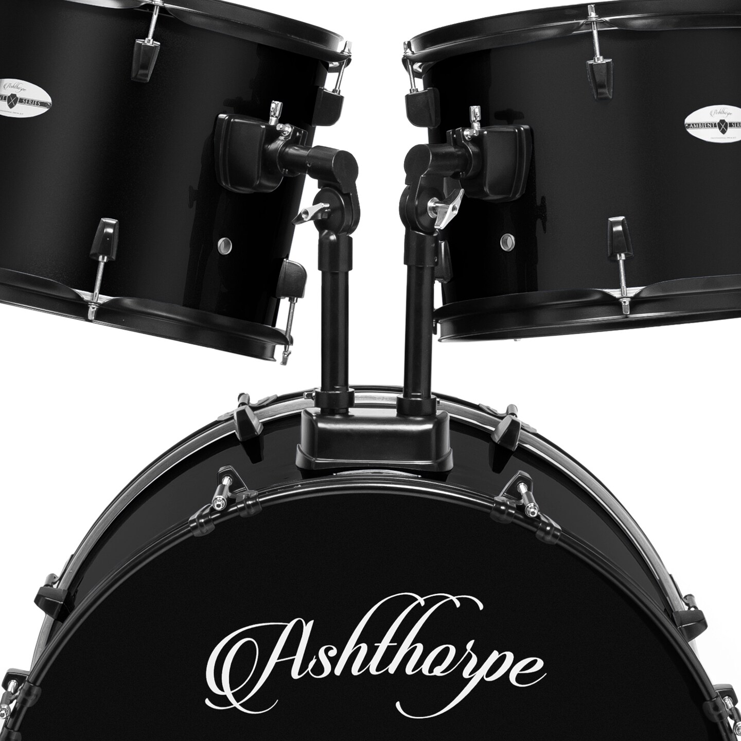 Ashthorpe 5-Piece Complete Full Size Adult Drum Set with Remo Batter Heads
