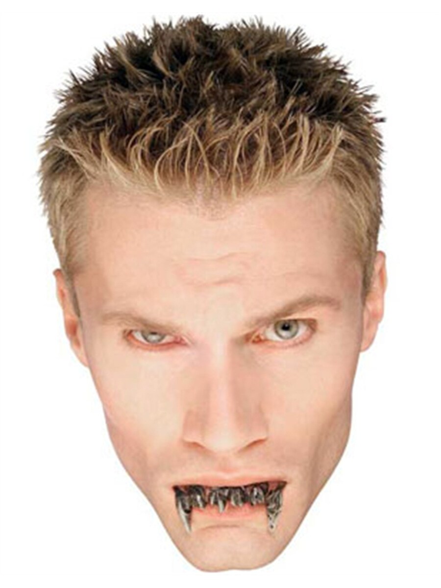 Deluxe Nightmare Teeth Costume Monster or Vampire Fangs Kit