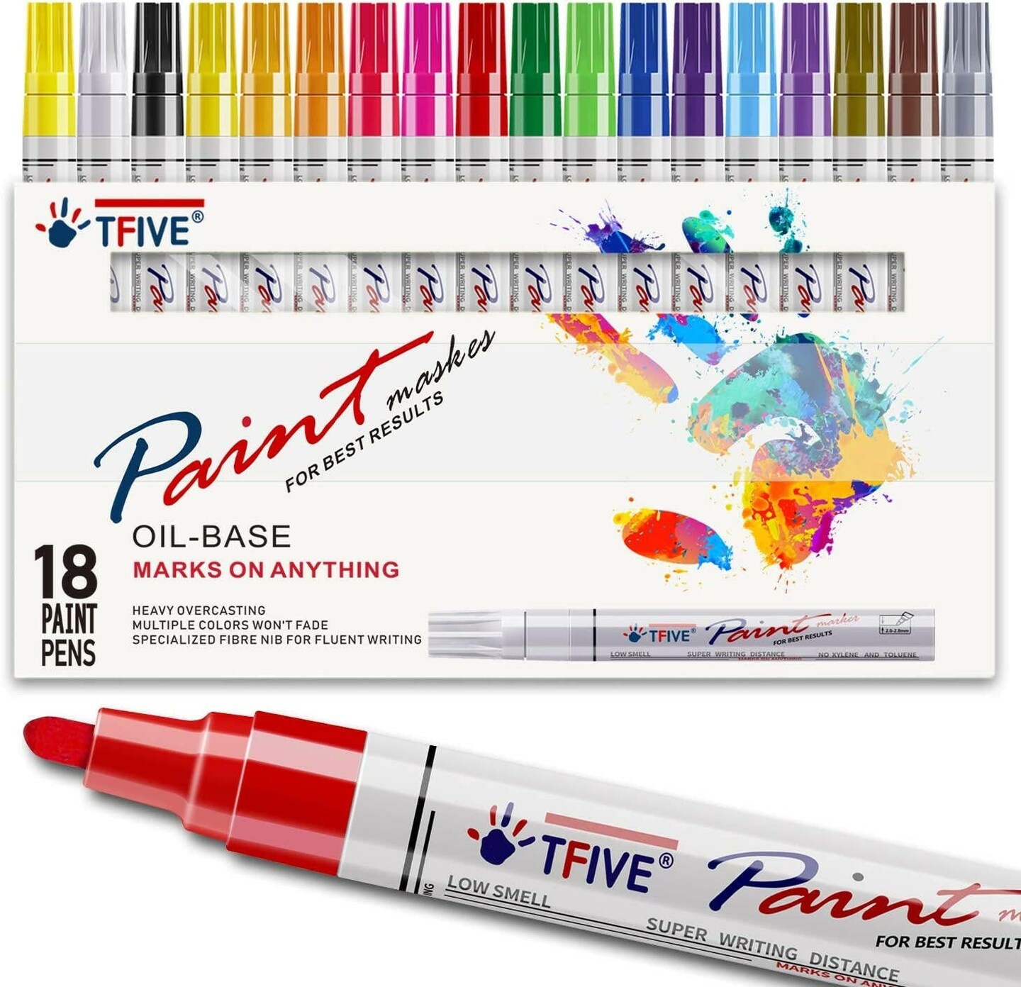 Paint Pens Never Fade Quick Dry and Permanent, Oil-Based Waterproof Marker  Set for Rock Painting, Ceramic, Wood, Fabric, Plastic, Canvas, Glass, Mugs,  DIY - TF001