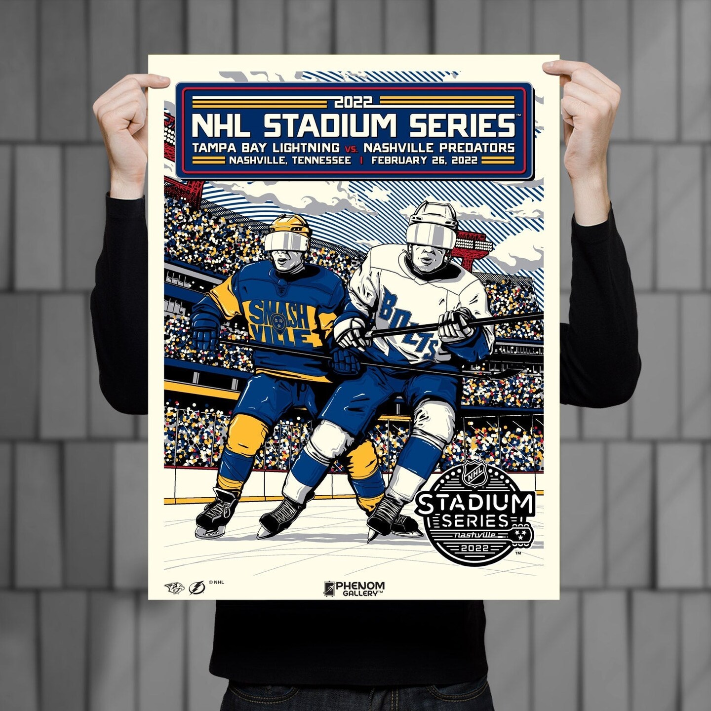 Phenom Gallery NHL Stadium Series 2022 at Nissan Stadium - Predators vs Lightning 18" x 24" Deluxe Framed Serigraph