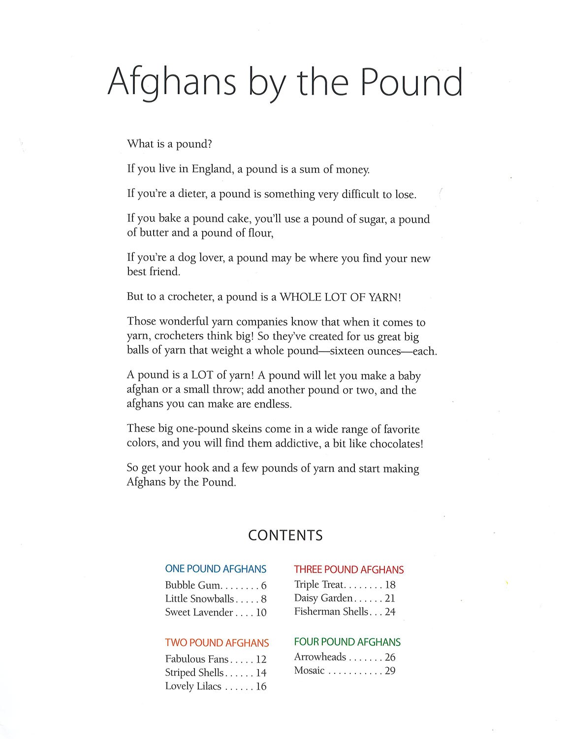 Leisure Arts Afghans By The Pound Crochet Book