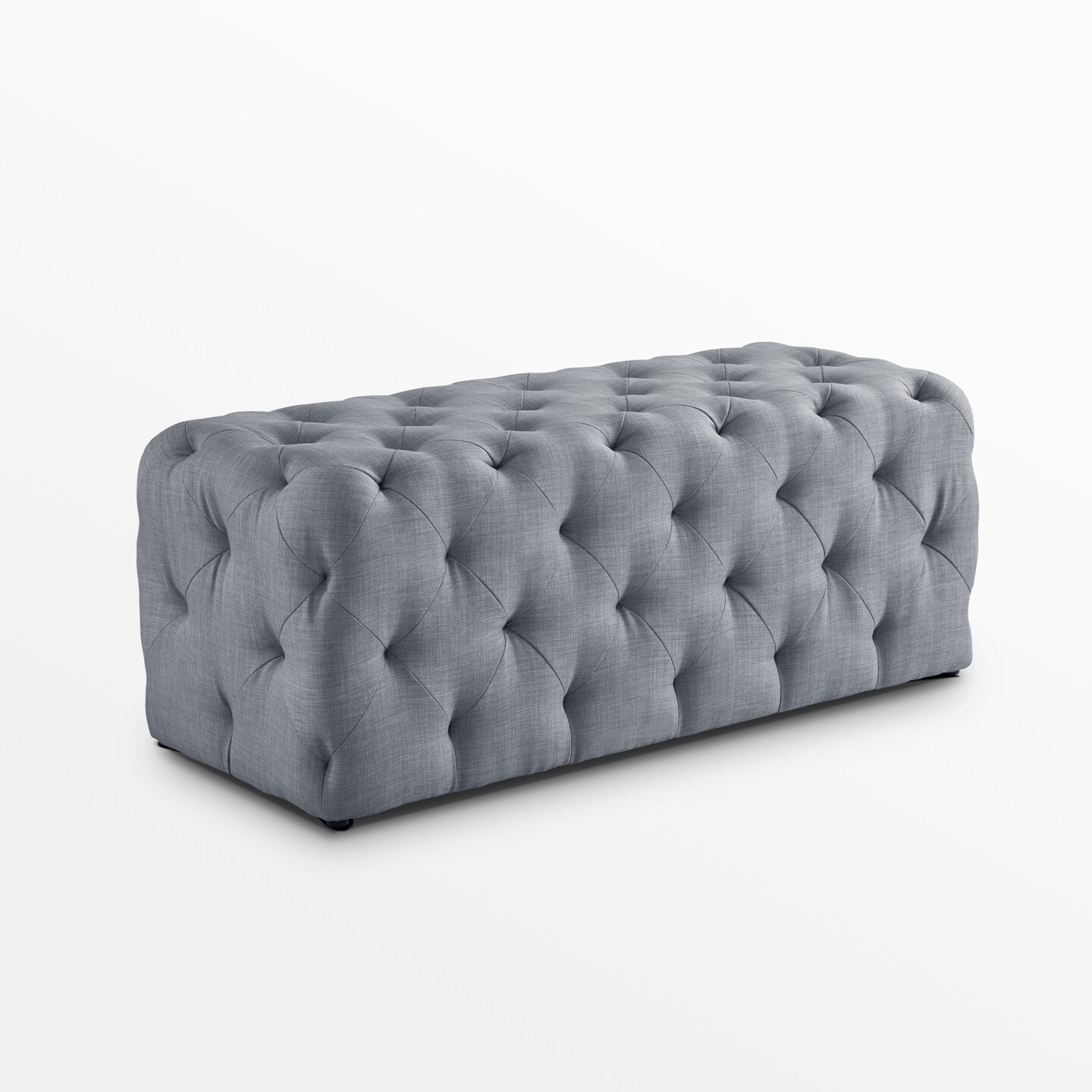 Norman Velvet/Linen Tufted Allover Upholstered Bench