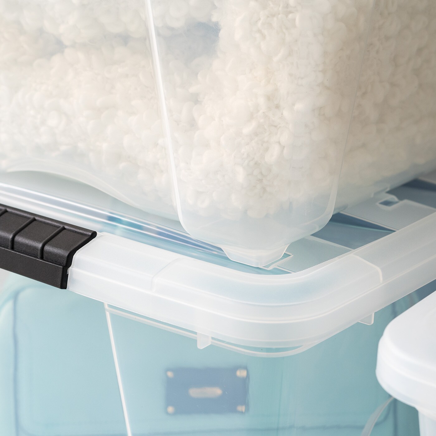 53qt Plastic Storage Bins with Lids and Secure Latching Buckles