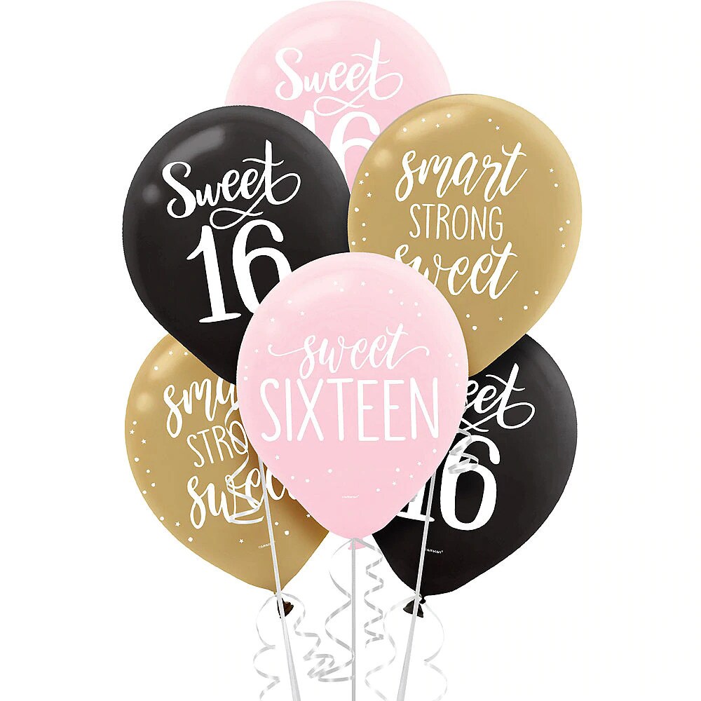 Blush Sweet Sixteen Latex Balloons, 15pcs