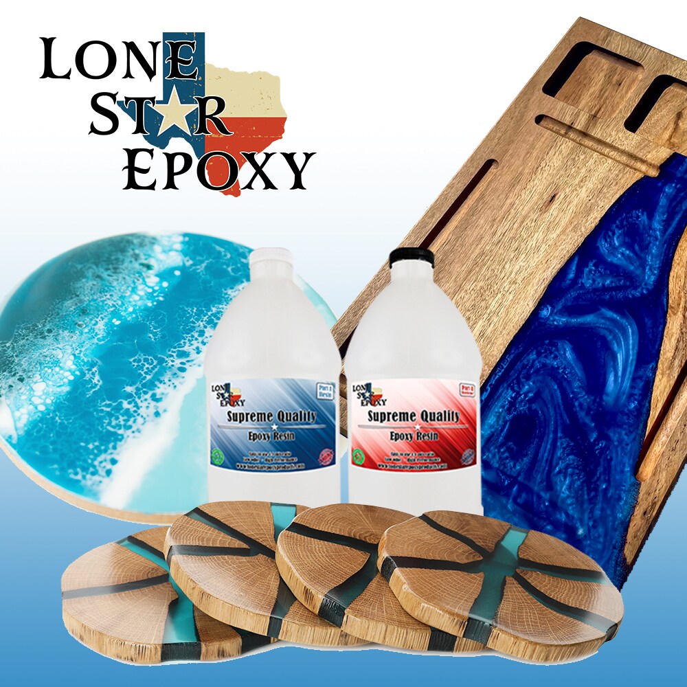 2 part epoxy resin, 1 gallon kit, clear resin, crafts, art, coating, self leveling, easy to use (1-1 mixing)