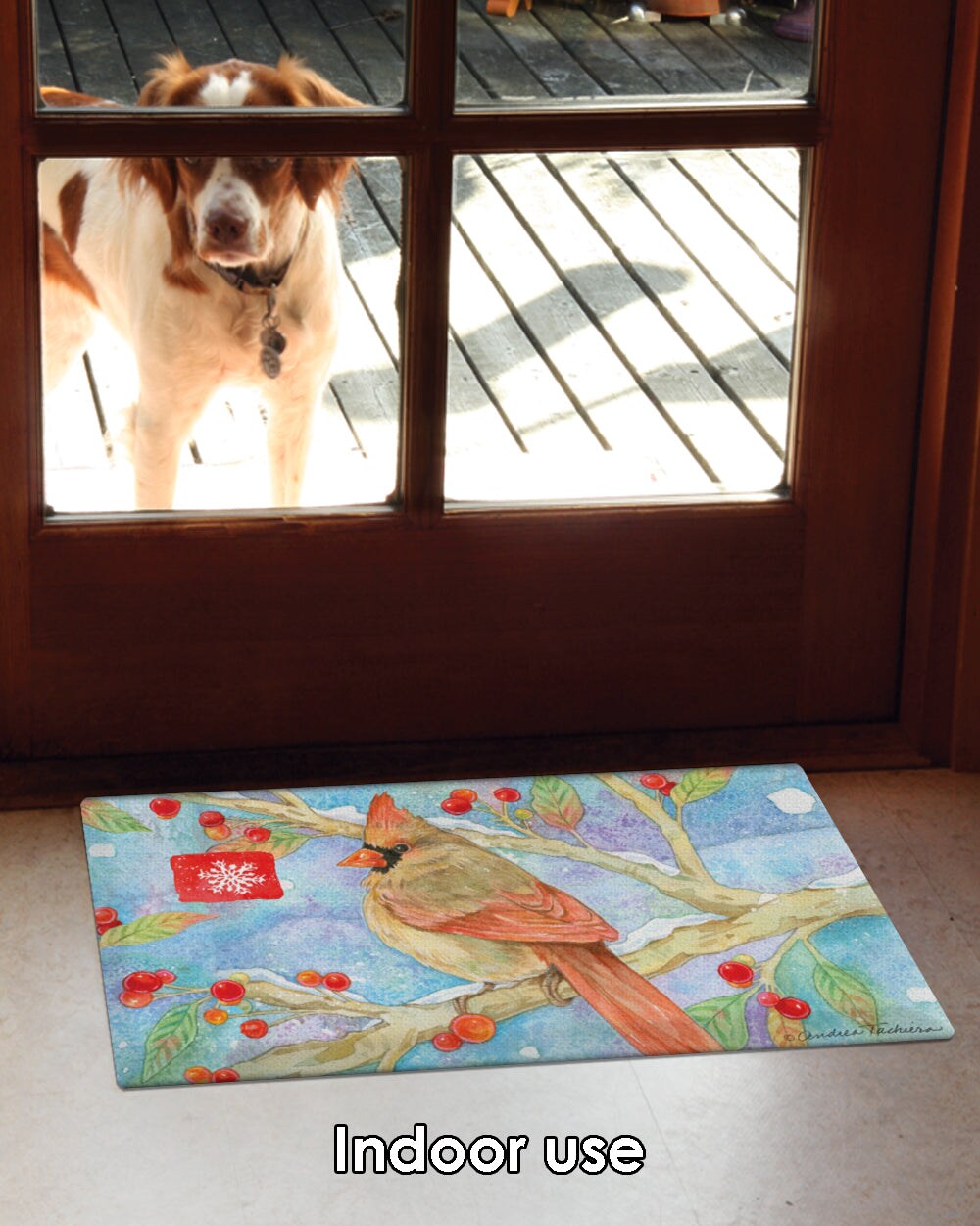 Noel Cardinal Door Mat (18 x 30&#x22;)