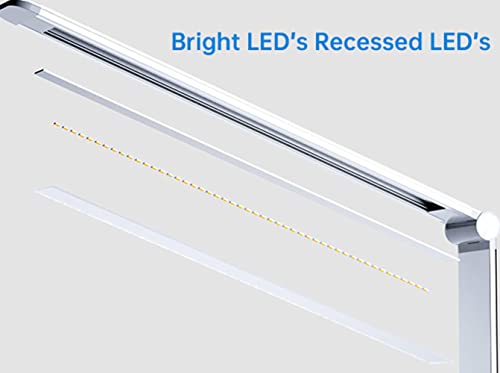 Rechargeable Cordless LED Desk Lamp, 5 Brightness &#x26; 5 Lighting Modes, USB Charging Port, Aluminum Arms, Portable, Dimmable, Touch Control, Auto Timer (White)