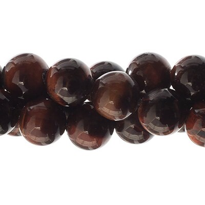 Earth's Jewel 10mm Red Tiger Eye Natural Dyed Semi-Precious Strung Bead