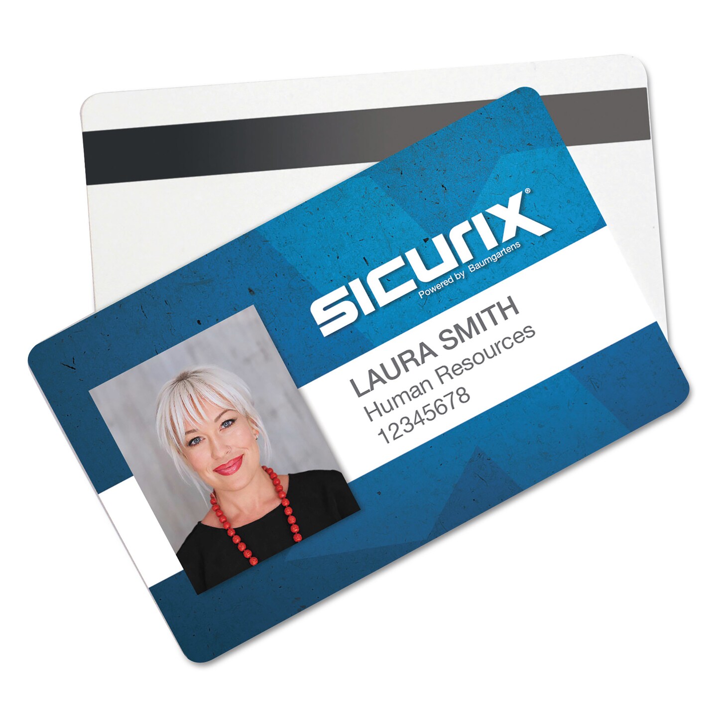 Baumgarten&#x27;s SICURIX Blank ID Card with Magnetic Strip, 2 1/8 x 3 3/8, White, 100/Pack