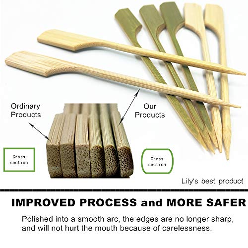 100 Pieces 10 inch Bamboo Paddle Picks Skewers for Shish Kabob,Fruit Kabobs,BBQ,Kitchen,Grilling,Barbeque Snacks.Wood pick More Size Choices 3.5''/ 4.7''/ 7''/ 10''