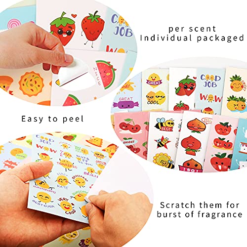 320+ Designs as Rewards, Scratch and Sniff Stickers, 85 Sheets with 17 Different Scents.  Christmas Gifts, Decorations, Games for Children, Teachers, Parents, etc.