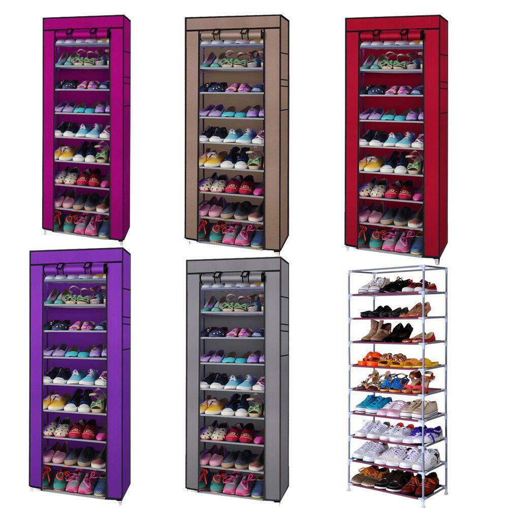 9 Tier/Shelf Shoe Rack Shelf Saving Storage Closet .