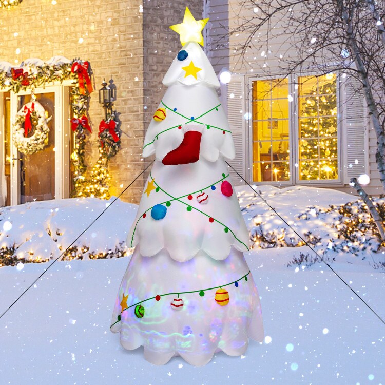 Blow up Christmas Decoration with Colorful Rotating Light and LED Lights
