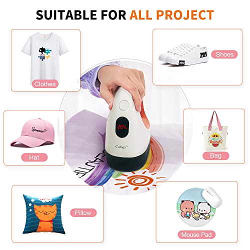 Mini Heat Press, Heat Transfer Machine, Constant Temp Control, Insulated Safety Base, Fits for Crafts, T-Shirt, Hat, Cap, Pillows (White Orange)