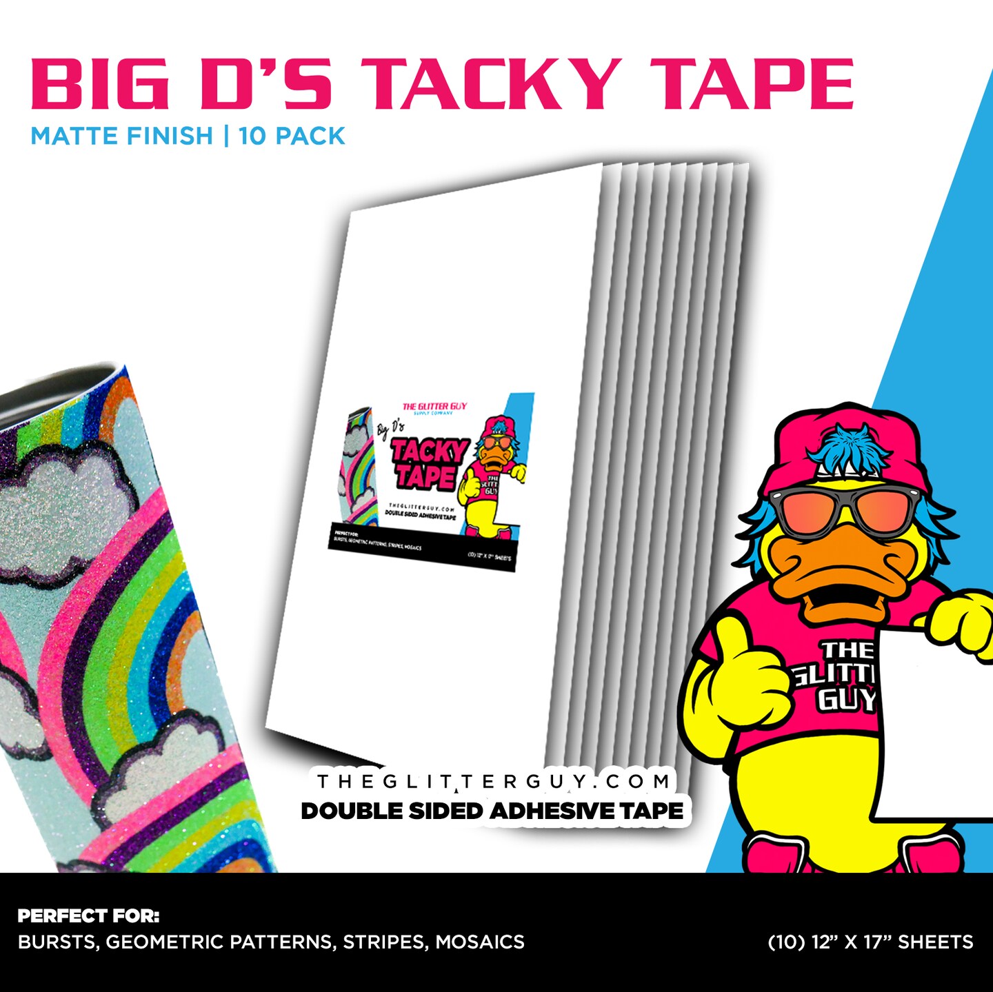 Tacky Tape [(10) 12&#x22; x 17&#x22; Double-Sided Adhesive Sheets Sheets Per Pack ]