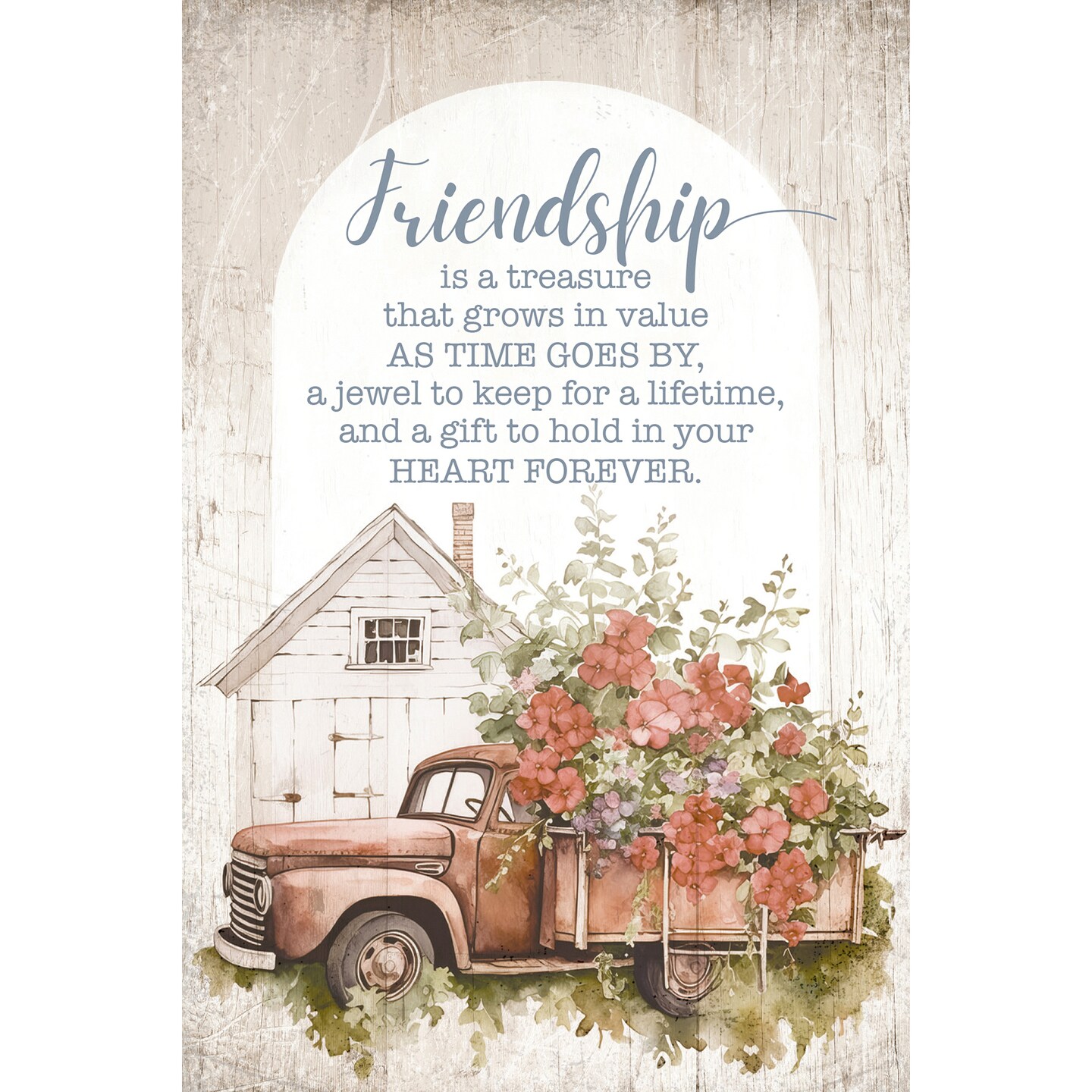 Friendship Is A Treasure Wood Plaque with Easel and Hook Wall Tabletop Art - 4 inches x 6 inches