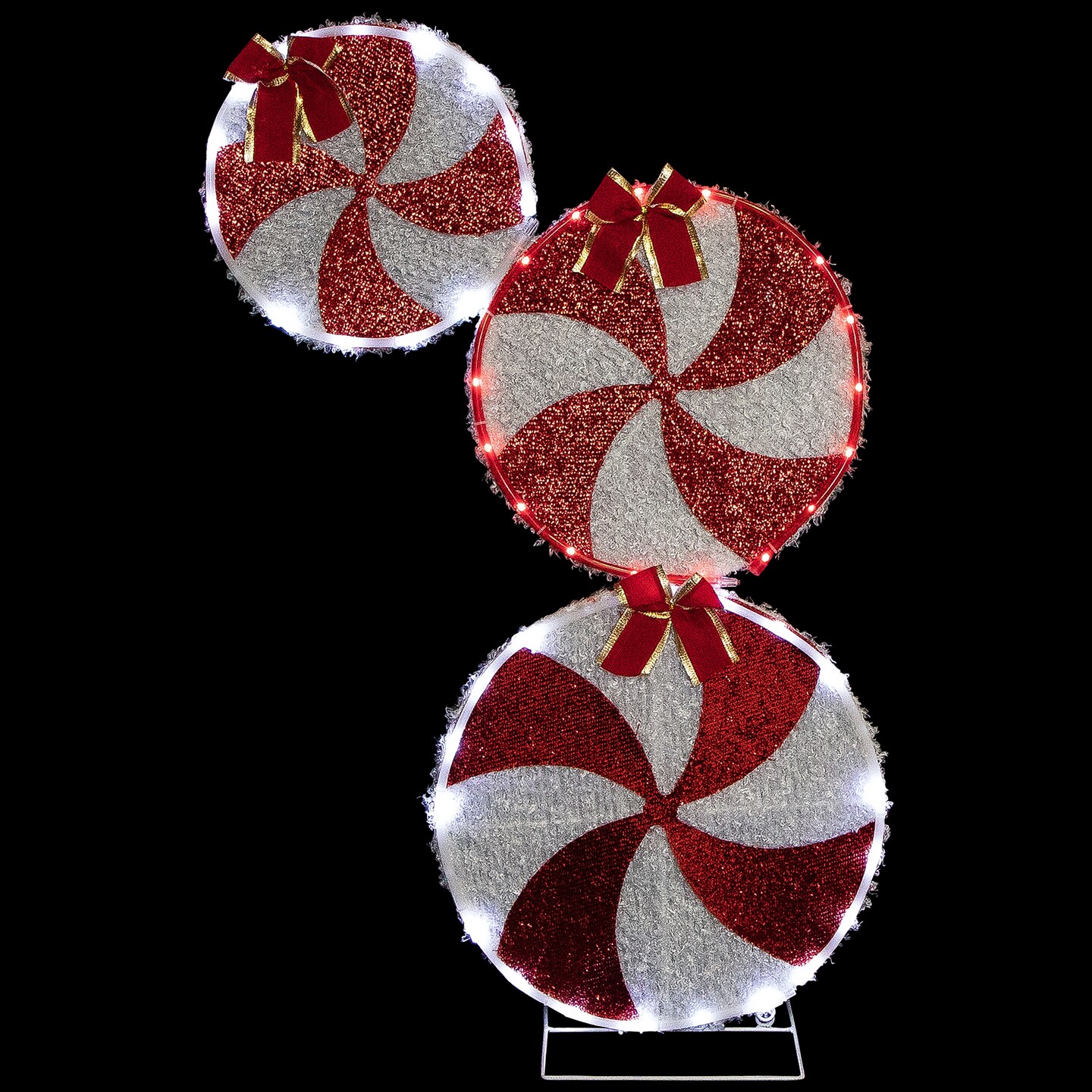 Northlight 32" LED Lighted Stacked Peppermint Candies Christmas Yard Decoration