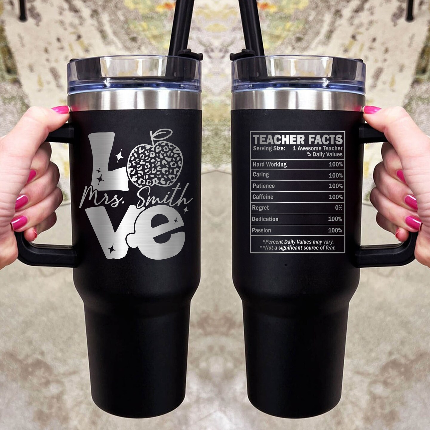 Personalized Teacher Tumbler 40oz, In My Teacher Era Tumbler, Era Engraved  Tumbler, Teacher Tumbler Handle, 40oz Tumbler With Engraving-GG13