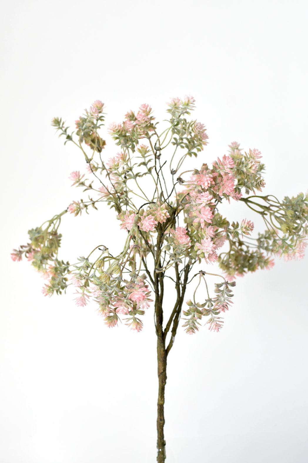 18&#x22; Faux Pink/Green Gray Sedum Bush