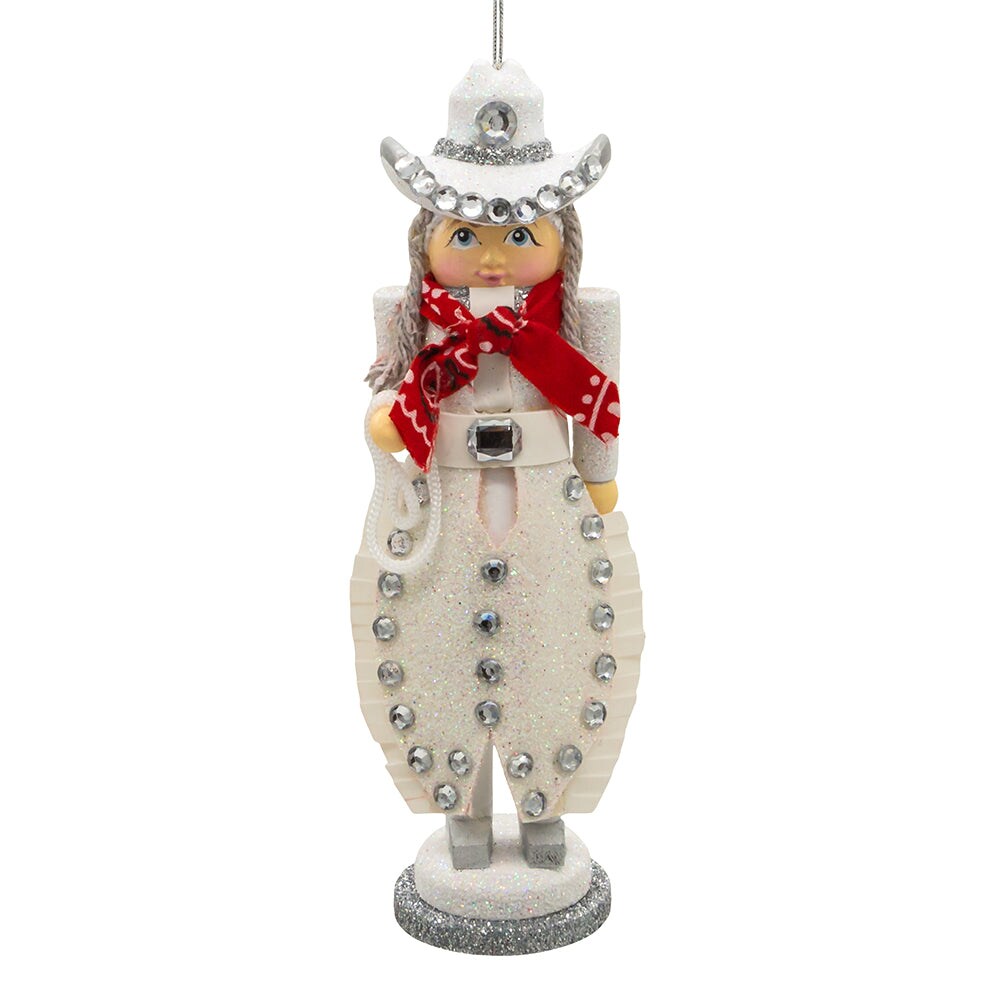 6" Cowgirl Nutcracker Ornament Rodeo – Unique Wooden Christmas Decoration