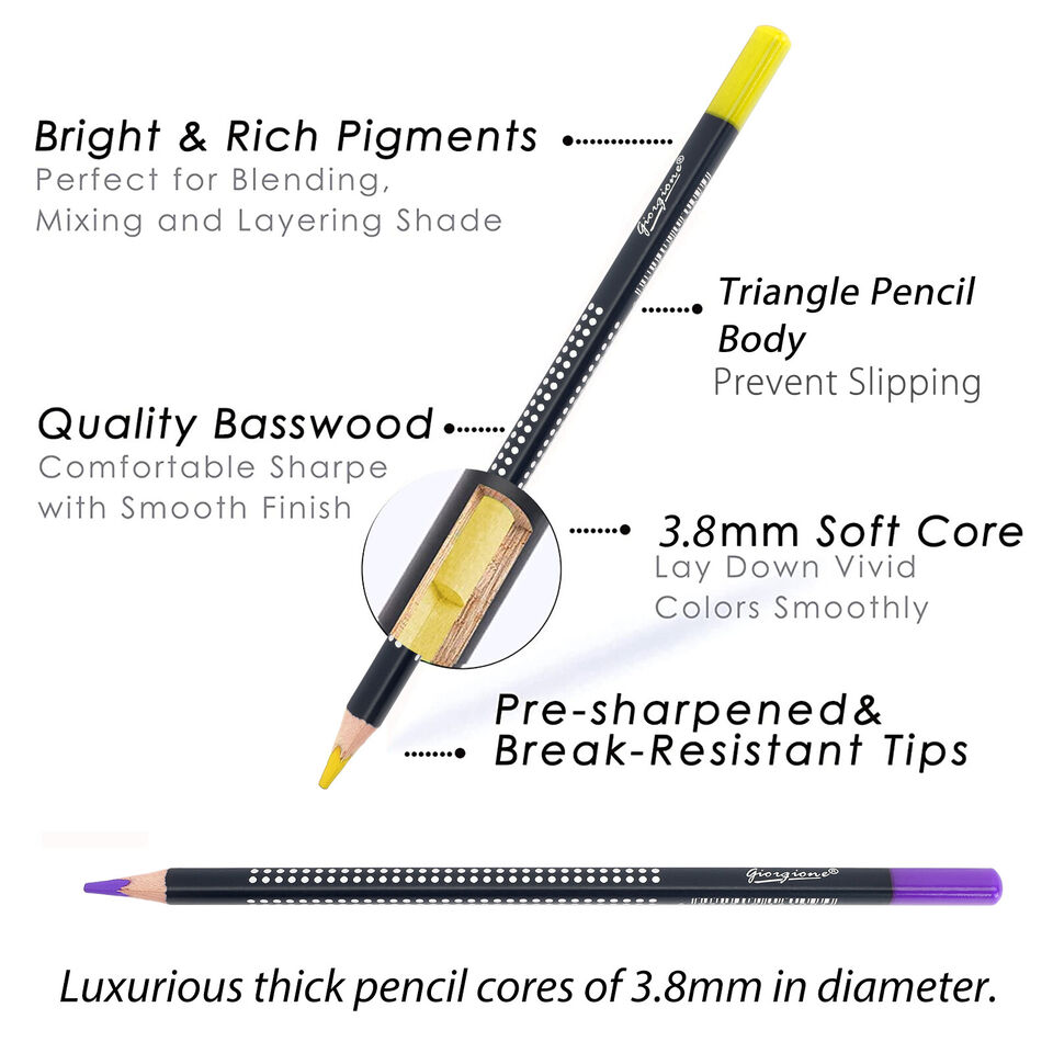 24 Color Premium Colouring Pencil Water Soluble Sketching Graphite Art Supplies