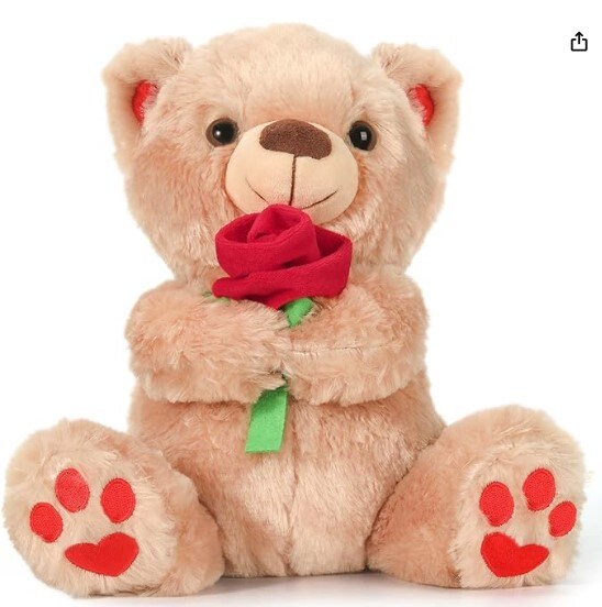 12&#x22; Valentines Day Plush Gifts Teddy Bear with Rose