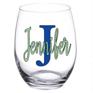 Monogrammed Initial And Name, Personalized stemless wine glasses ...