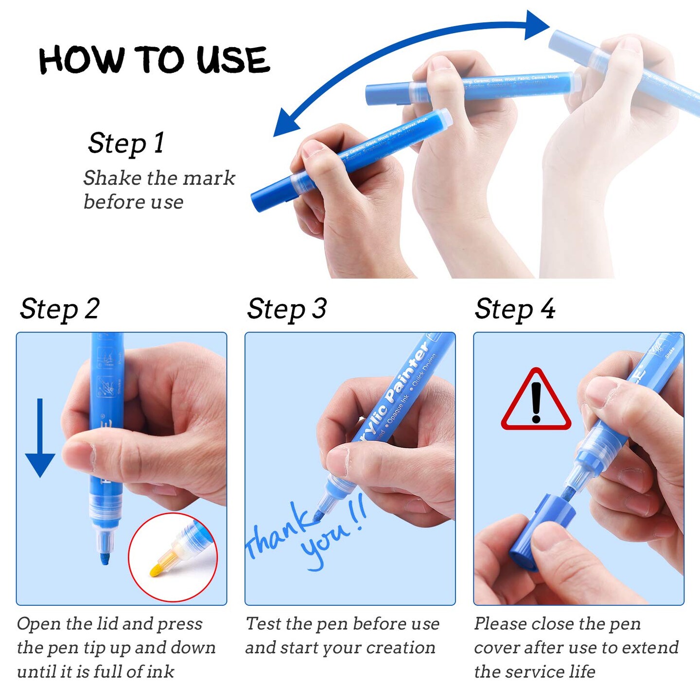 36 Colors Acrylic Paint Pen Markers, Acrylic Paint Markers for Easter Egg, Rocks, Wood, Glass, Ceramic, Canvas and Pumpkin, Acrylic Paint Set for Craft Projects.