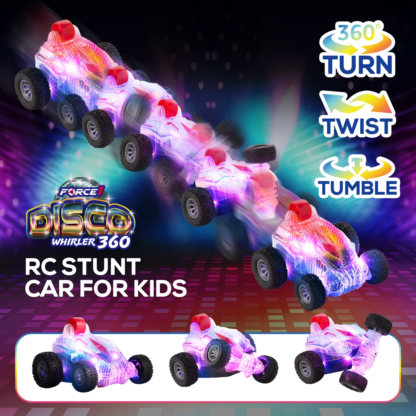 Force1 Disco Whirler 360 Stunt Car Mini RC Cars for Kids