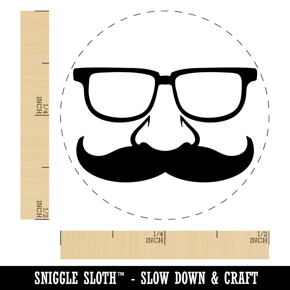 Funny Glasses with Nose and Mustache Self-Inking Rubber Stamp Ink Stamper for Stamping Crafting Planners