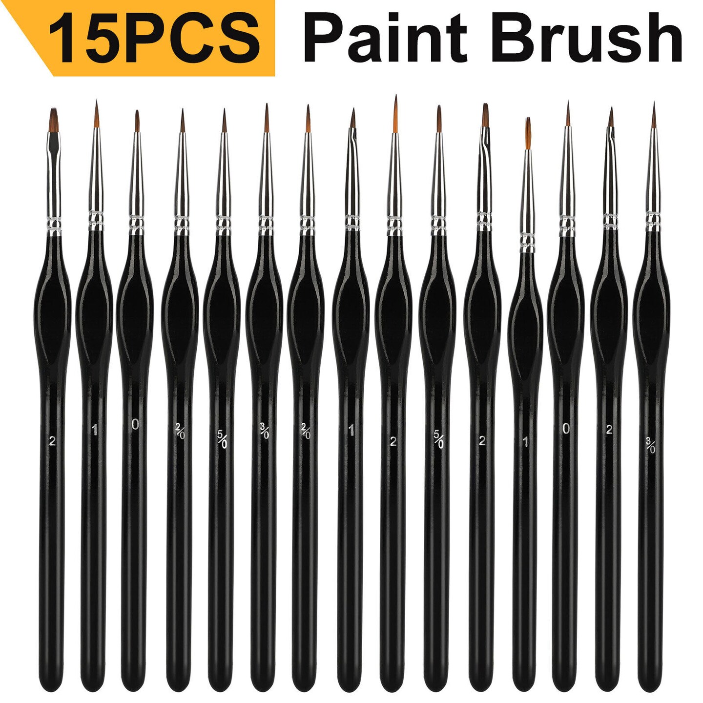 15PCS Miniature Paint Brushes Fine Tip .