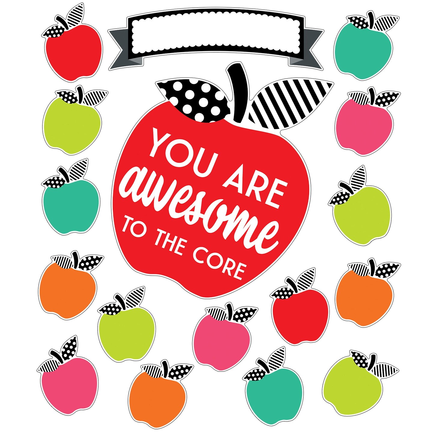 Black, White &#x26; Stylish Brights You Are Awesome to the Core Bulletin Board Set
