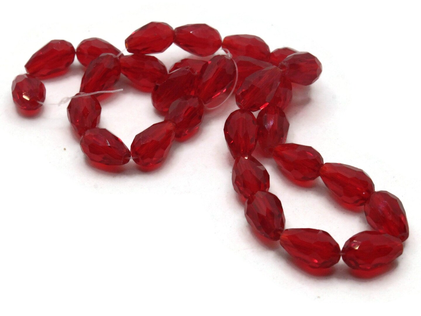 29 12mm Red Faceted Teardrop Glass Beads Michaels