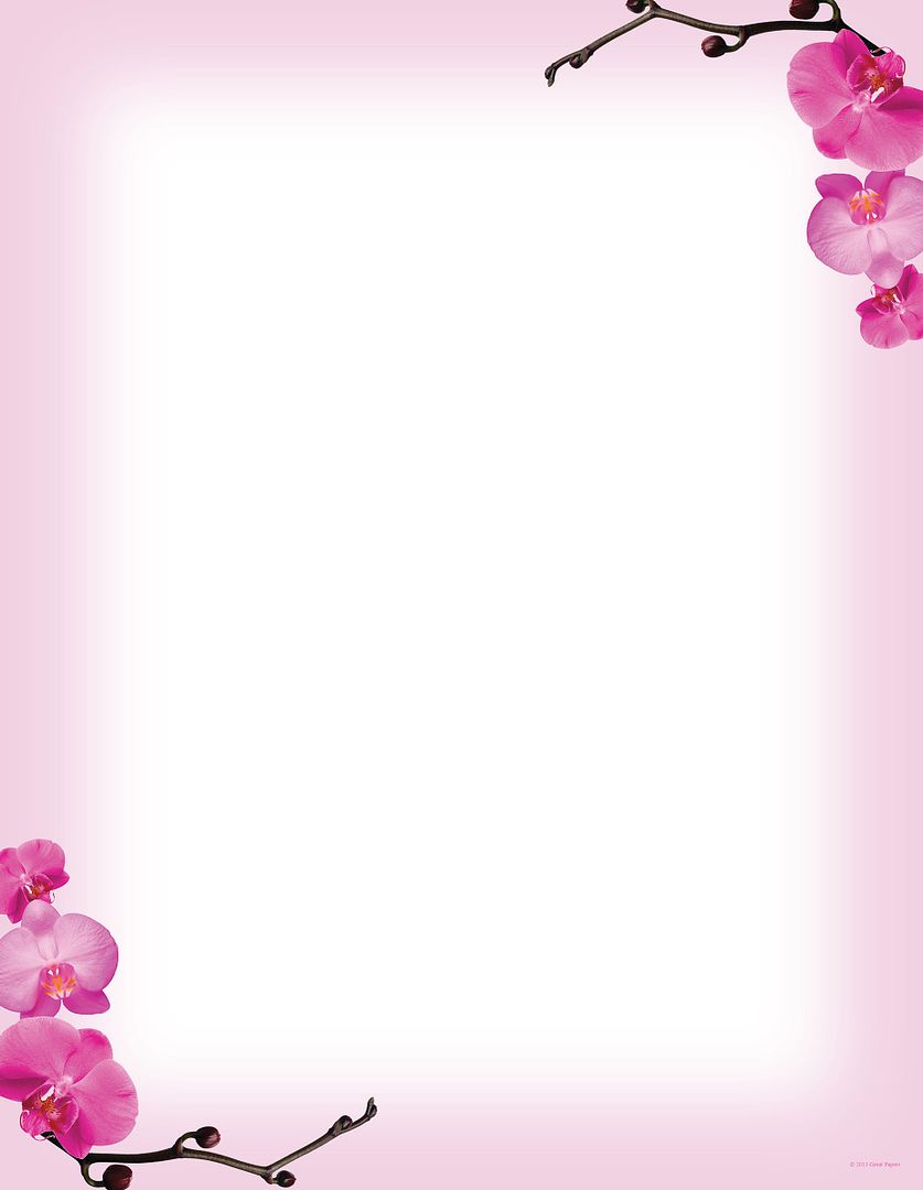 Great Papers! Pink Orchids Stationery Letterhead, Invitations and Announcements, Printer Friendly, 8.5&#x22;x11&#x22;, 80 Pack