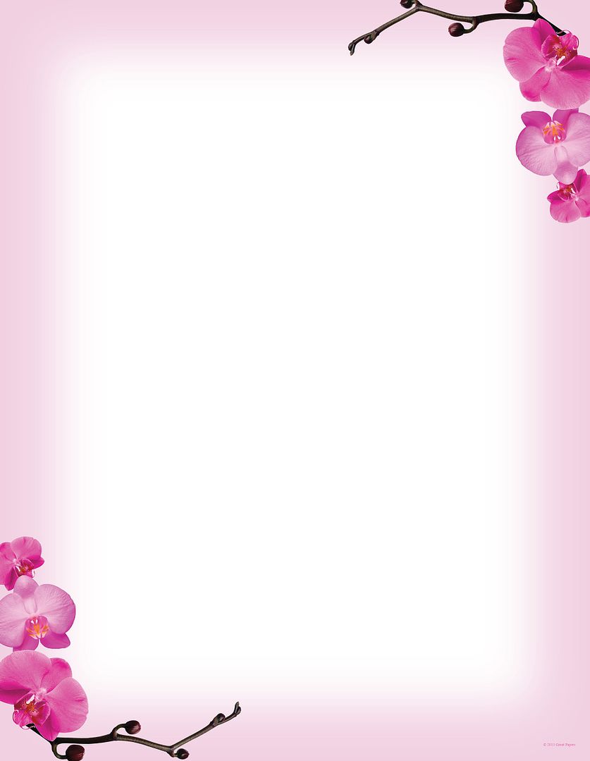 Great Papers! Pink Orchids Stationery Letterhead, Invitations and Announcements, Printer Friendly, 8.5"x11", 80 Pack